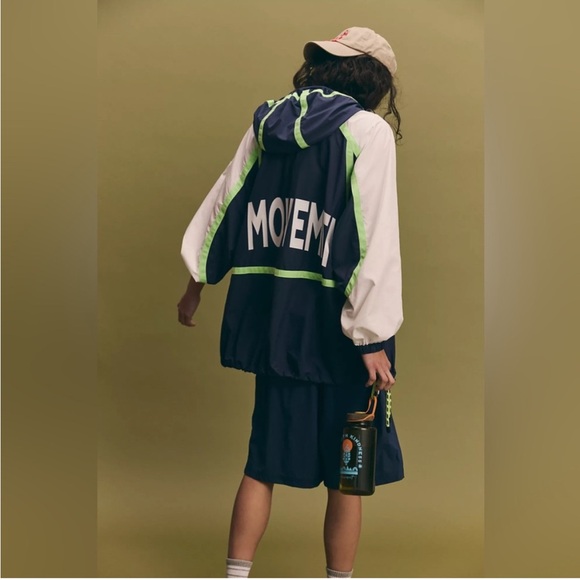 3471. FREE PEOPLE Like The Wind Logo Jacket in Navy NWOT $98 - Picture 4 of 6